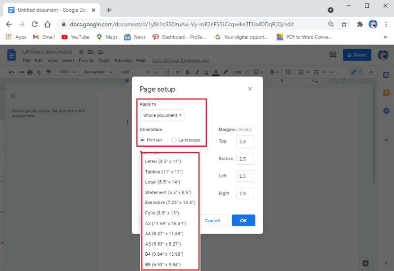 2 formas de cambiar los márgenes en Google Docs