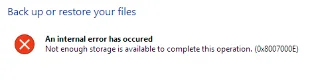 Fix Error 0x8007000e Back-ups voorkomen
