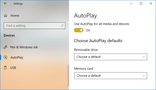 Schakel AutoPlay in of uit in Windows 10