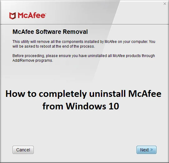 Windows10からマカフィーを完全にアンインストールする方法