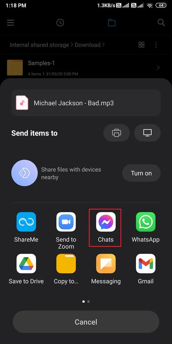 Comment envoyer de la musique sur Facebook Messenger