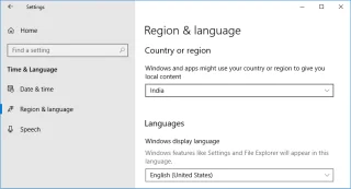 Land of regio wijzigen in Windows 10