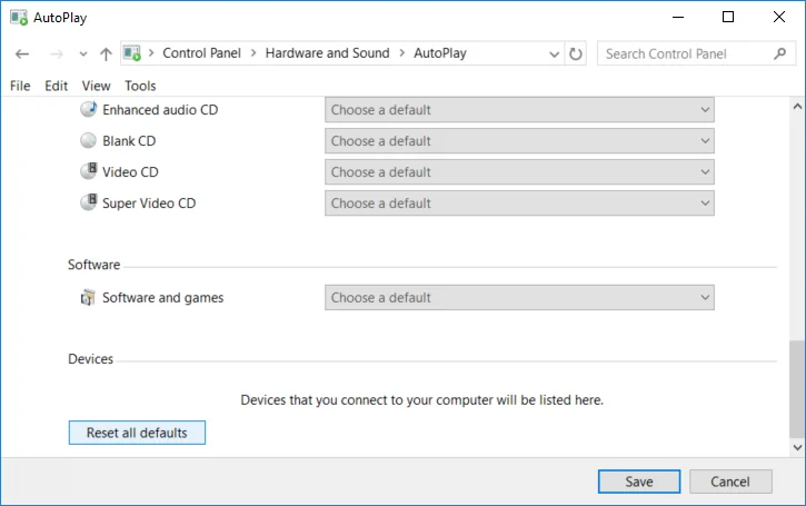 Windows10で自動再生を有効または無効にする