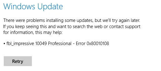 [OPGELOST] Windows Update-fout 0x80010108