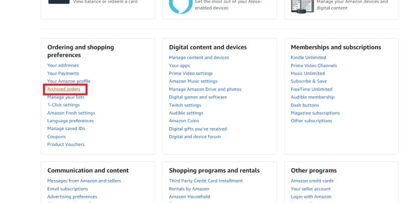 Cara Menemukan Pesanan yang Diarsipkan di Amazon