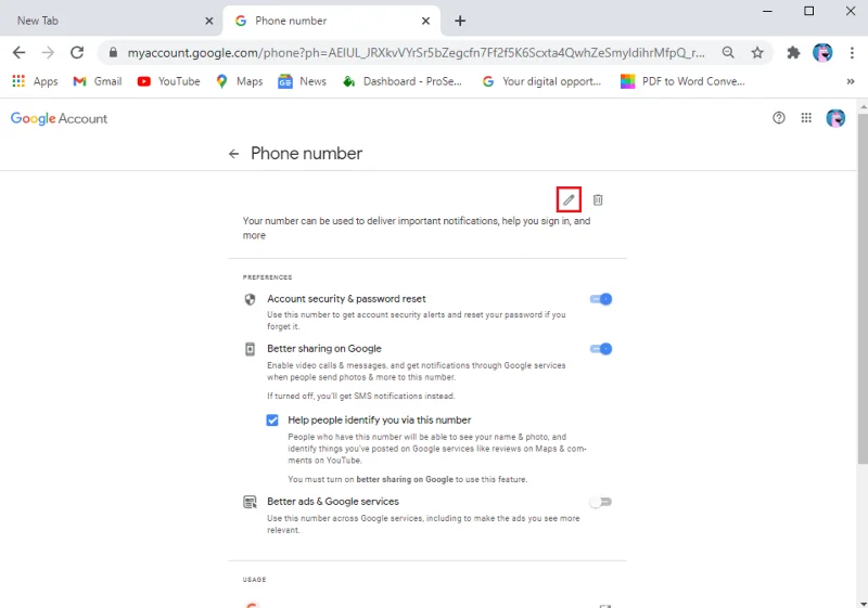在 Google 帳戶中更改您的姓名、電話號碼和其他信息