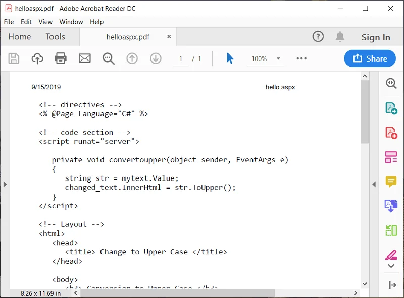 ASPXファイルを開く方法（ASPXをPDFに変換）