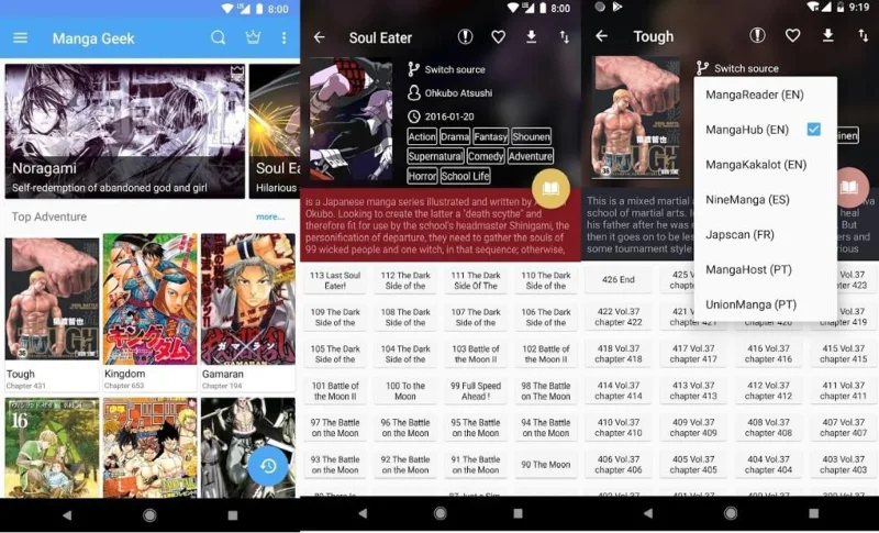Las 14 mejores aplicaciones de Manga Reader para Android