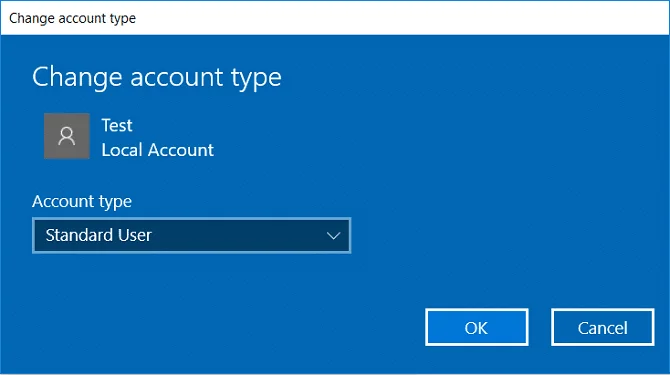 如何在 Windows 10 中更改用戶帳戶類型