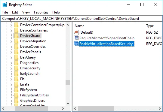 تمكين أو تعطيل حارس الاعتماد في نظام التشغيل Windows 10