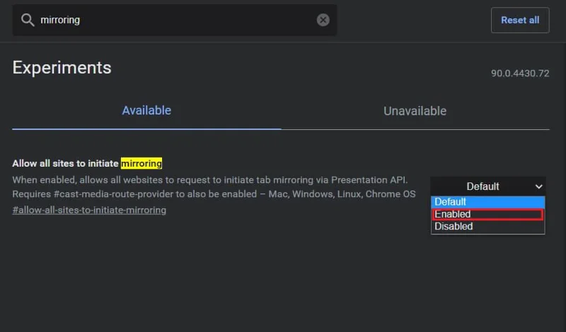 修復設備上不支持 Chromecast 源的問題