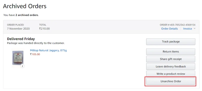 Cara Menemukan Pesanan yang Diarsipkan di Amazon