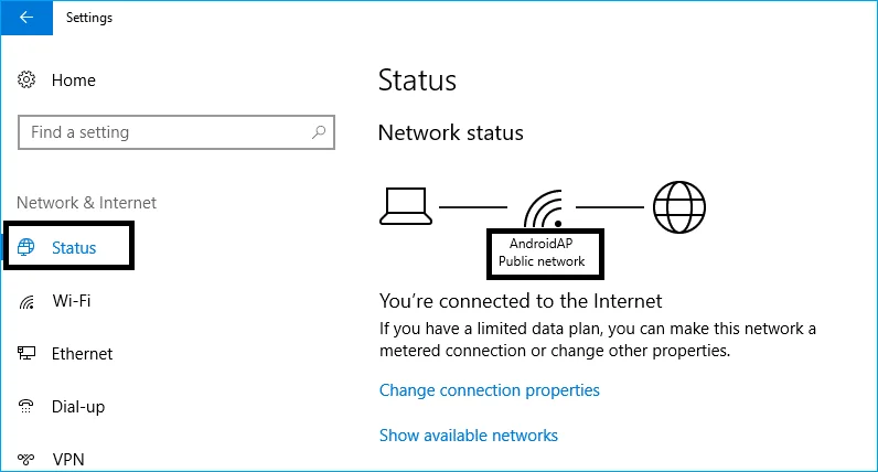 Windows10でパブリックネットワークからプライベートネットワークに変更