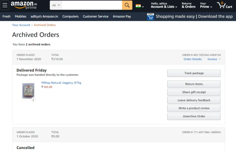 Cara Menemukan Pesanan yang Diarsipkan di Amazon