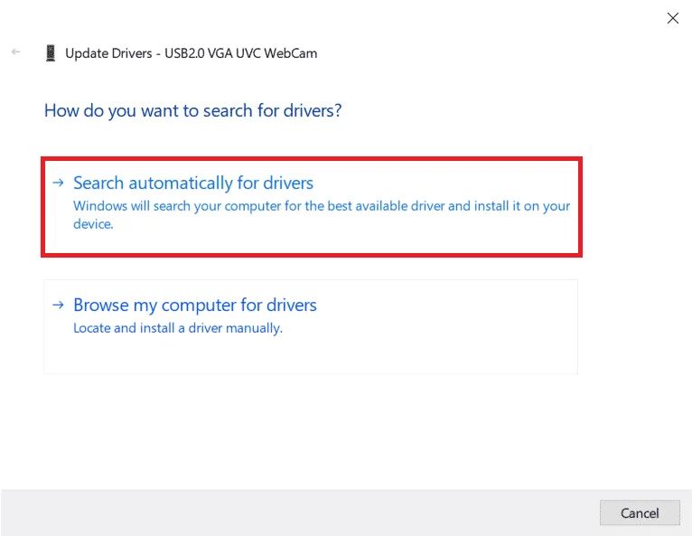 ラップトップカメラがWindows10で機能しない問題を修正