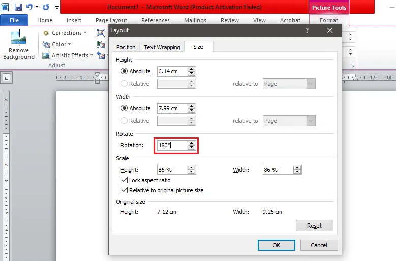 Cara Memutar Gambar atau Gambar di Word