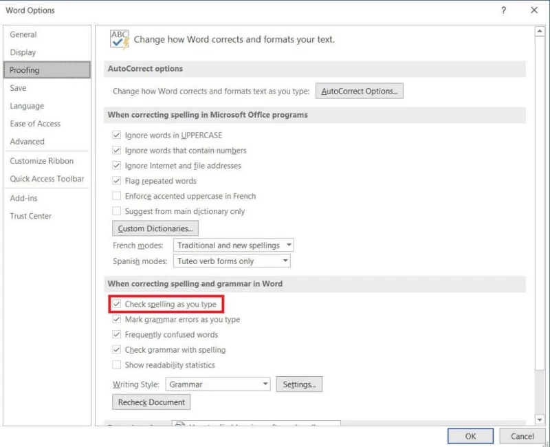 如何禁用 Microsoft Word 拼寫檢查器 如何禁用 Microsoft Word 拼寫檢查器