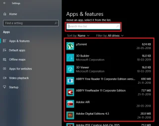 Forceer de-installatieprogrammas die niet kunnen worden verwijderd in Windows 10