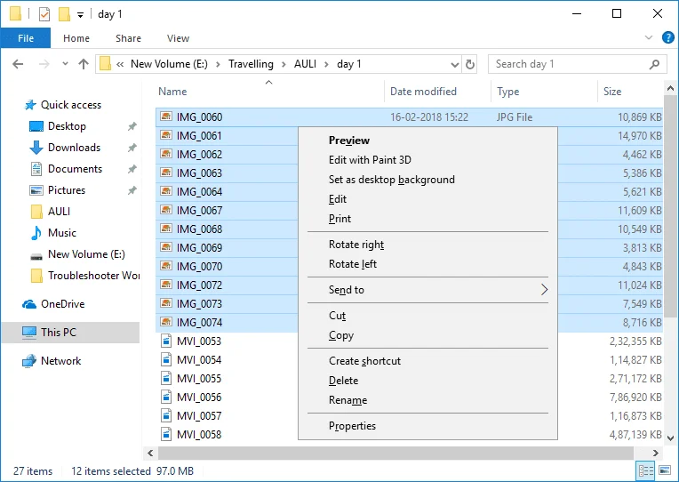 Fix contextmenu-items die ontbreken wanneer meer dan 15 bestanden zijn geselecteerd