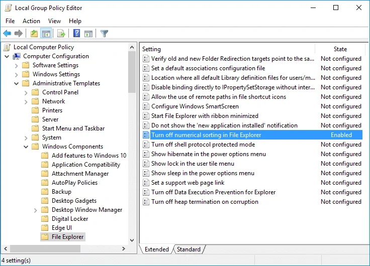 Dayakan atau Lumpuhkan Isih Berangka dalam Penjelajah Fail dalam Windows 10