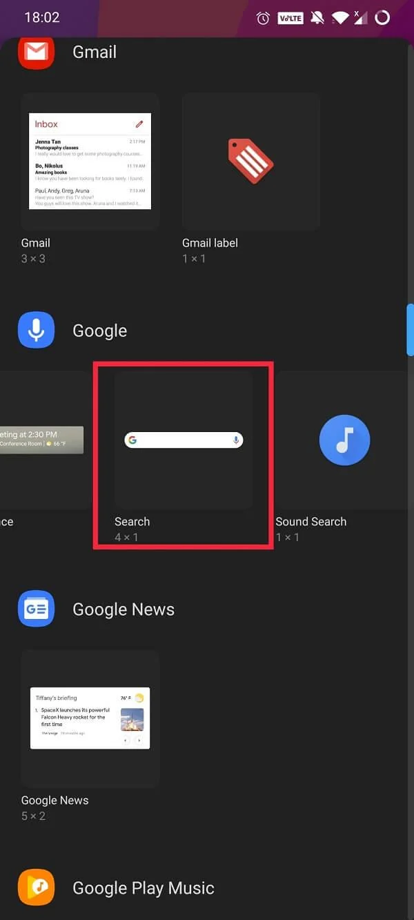 Cara Mendapatkan Kembali Bar Carian Google pada Skrin Utama Android