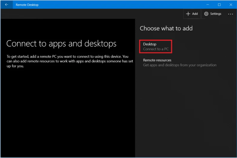 De Remote Desktop-app gebruiken op Windows 10