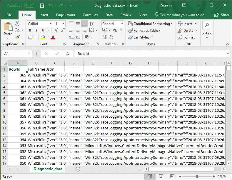 تمكين أو تعطيل عارض البيانات التشخيصية في نظام التشغيل Windows 10