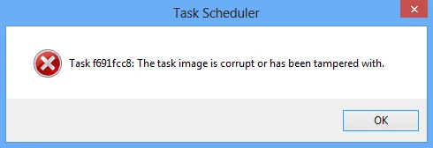 Fix De taakafbeelding is beschadigd of er is mee geknoeid