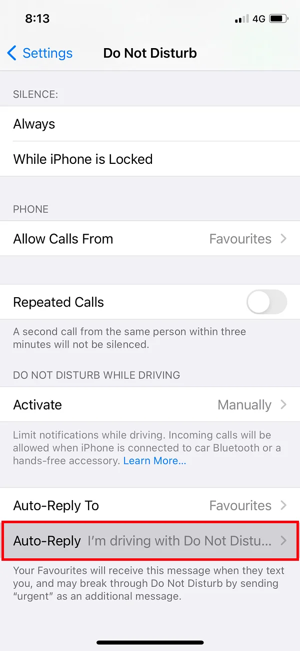 iPhoneでテキストに自動返信する方法