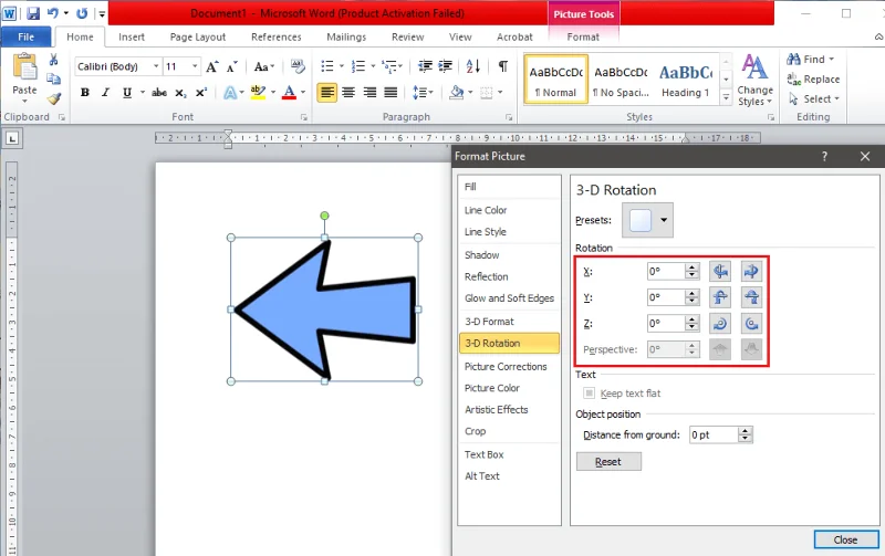 Cara Memutar Gambar atau Gambar di Word
