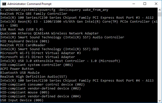 السماح للأجهزة أو منعها من تنشيط الكمبيوتر في نظام التشغيل Windows 10