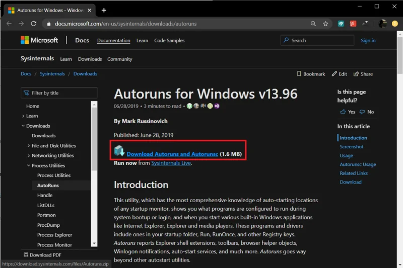 AutorunsでのAdobeAcroTray.exeの無効化