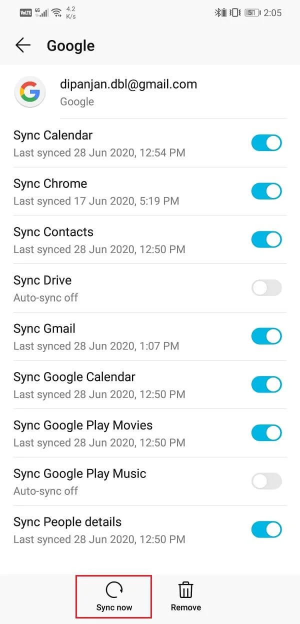 GmailアプリがAndroidで同期されない問題を修正