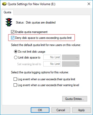 Aktifkan atau Nonaktifkan Terapkan Batas Kuota Disk di Windows 10