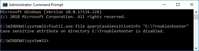 Aktifkan atau Nonaktifkan Atribut Case Sensitive untuk Folder di Windows 10