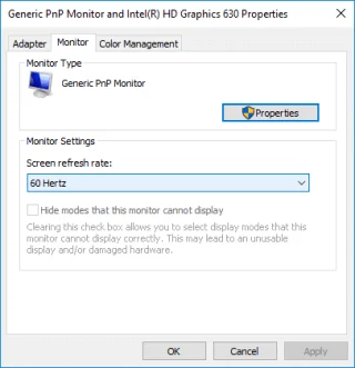 De vernieuwingsfrequentie van de monitor wijzigen in Windows 10