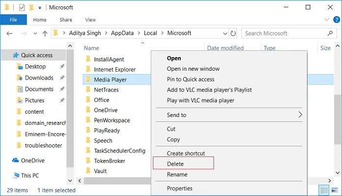 Corregir el error de la biblioteca de medios de Windows Media Player está dañada