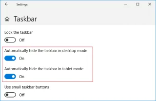 Fix Windows 10 taakbalk niet verborgen