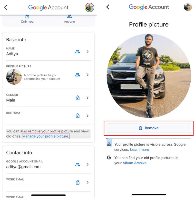 Bagaimana Cara Menghapus Gambar Profil Google atau Gmail?