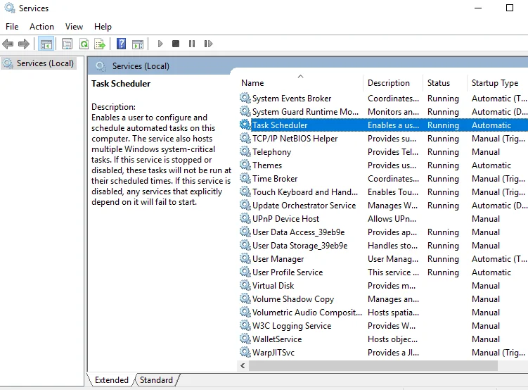 Betulkan Penjadual Tugas Tidak Berjalan Dalam Windows 10