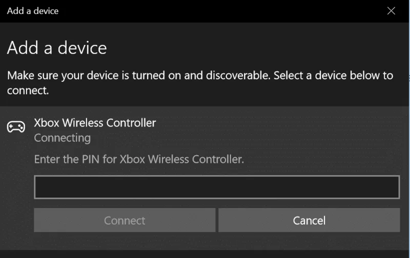 修復無線 Xbox One 控制器需要 Windows 10 的 PIN 碼 修復無線 Xbox One 控制器需要 Windows 10 的 PIN 碼