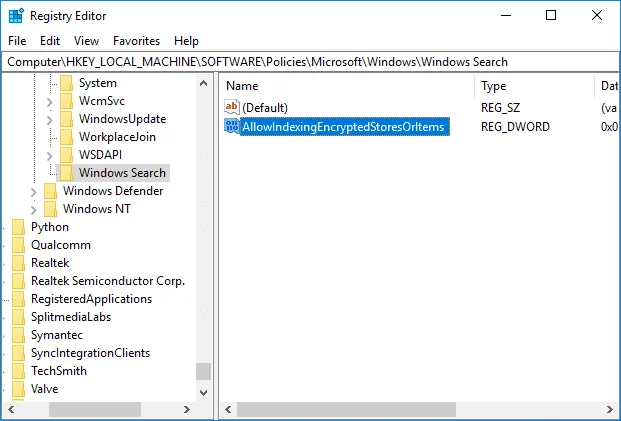 Dayakan atau Lumpuhkan Pengindeksan Fail Disulitkan Dalam Windows 10