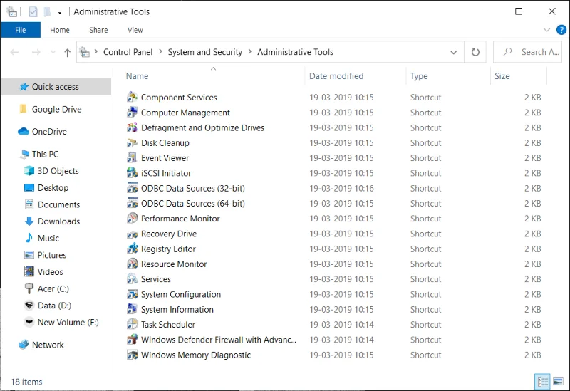 Que sont les outils d'administration dans Windows 10 ?