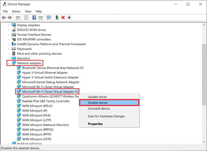 如何在 Windows 10 中禁用 WiFi Direct