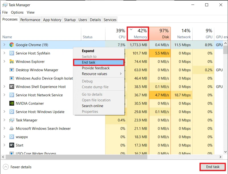 Windows 10コンピューターのRAMを解放するにはどうすればよいですか？