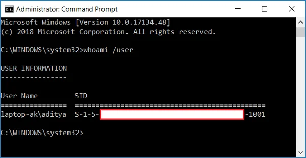 在 Windows 10 中查找用戶的安全標識符 (SID)