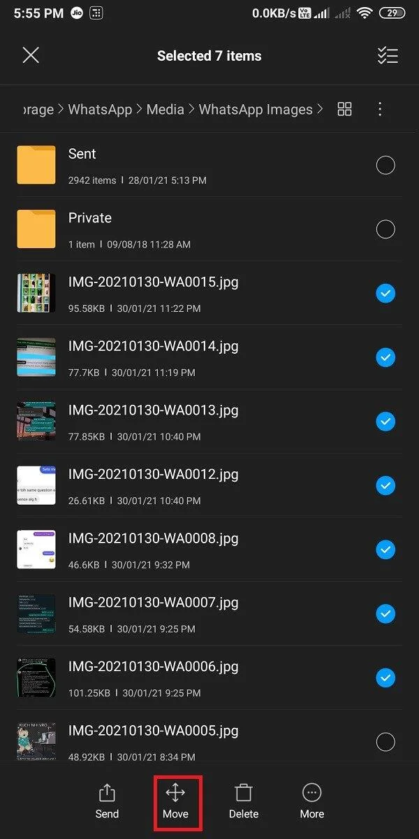 ギャラリーに表示されないWhatsapp画像を修正する方法