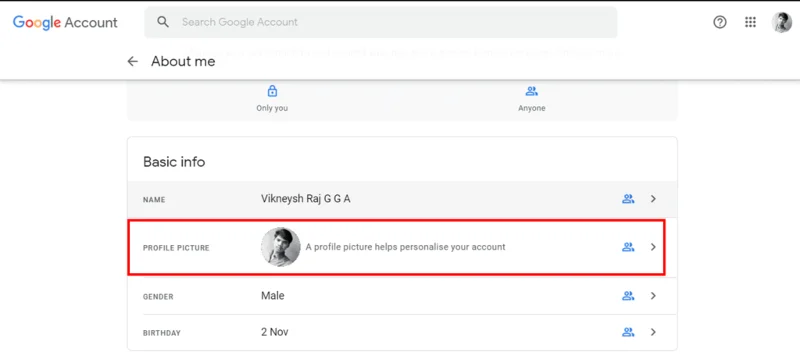 Bagaimana Cara Menghapus Gambar Profil Google atau Gmail?