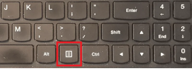 Klik met de rechtermuisknop met het toetsenbord in Windows 10
