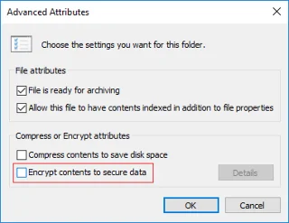 Fix Codeer inhoud om gegevens te beveiligen die grijs worden weergegeven in Windows 10